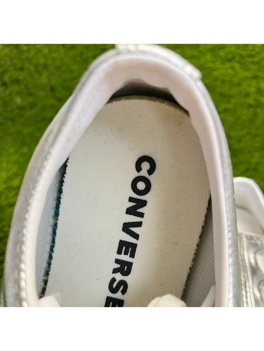 Converse Star Player 76 OX Womens Size 7 Silver Athletic Skate Shoes Sneakers